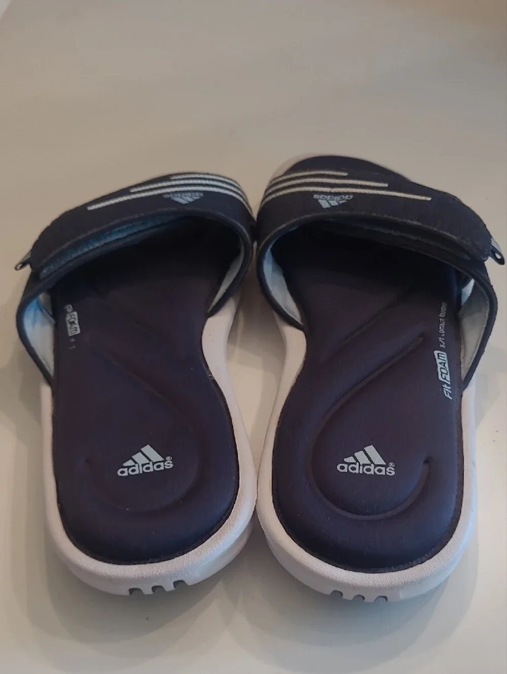 Adidas Slip On Slides Adjustable Open Toe Comfort Foam Bed Rubber Sole Sandal